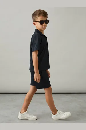 Reiss 9-13 yrs Wave Jacquard Cuban Collar Shirt, Q04
