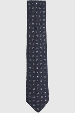Reiss Foulard Silk Blend Tie With Medallion Pattern