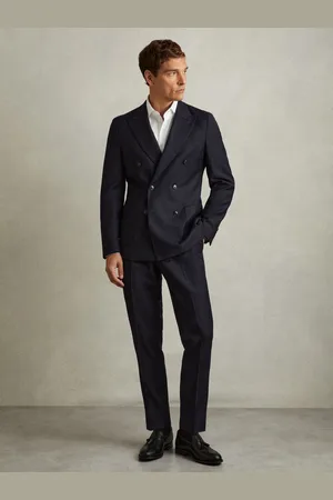 Reiss Wool-blend Flannel Suit Trousers, 28