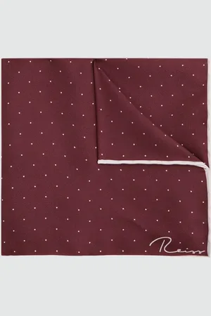 Reiss Polka Dot Silk Pocket Square, 32x32cm