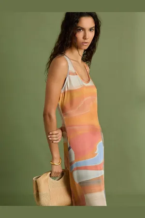 Reiss Sunset Print Sleeveless Slip Dress, 4