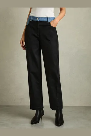 Reiss Petite Colour-block Straight-leg Jeans, 24