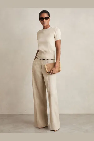 Reiss Cotton And Wool Crew-neck Top, XS