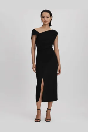 Reiss Asymmetric Bodycon Midi Dress, 4