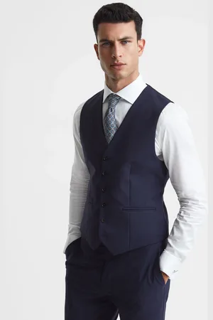 Reiss Classic Slim Fit Wool Horseshoe Waistcoat, 36R