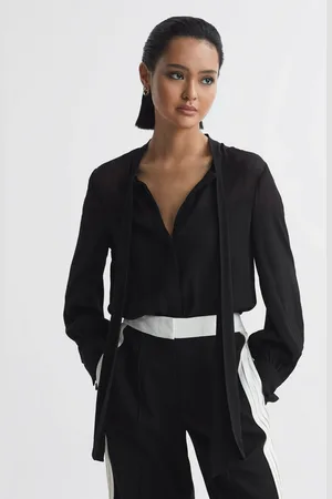 Reiss Arina Blouse Semi Sheer, Size: 4