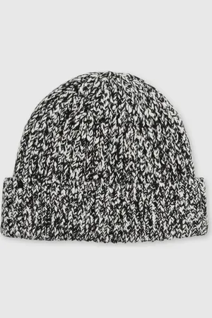Reiss Black & white Cotton Wool Ribbed Moulin?? Beanie