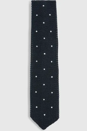 Reiss Punto Silk Knitted Pin-dot Tie