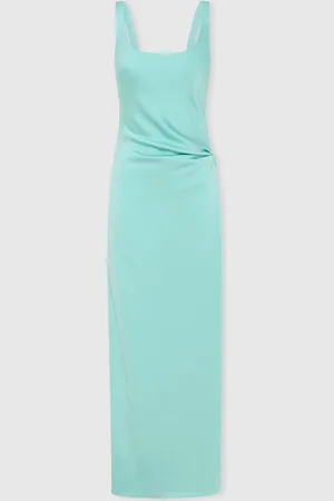 Anna Quan Satin Side Split Maxi Dress, , 6