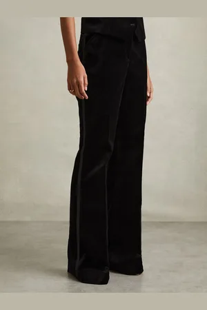 Reiss Petite Velvet Flared Suit Trousers, 4