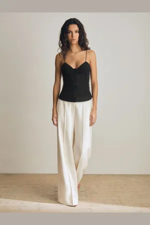 Reiss Atelier Wide Leg Belted Suit Trousers, 6