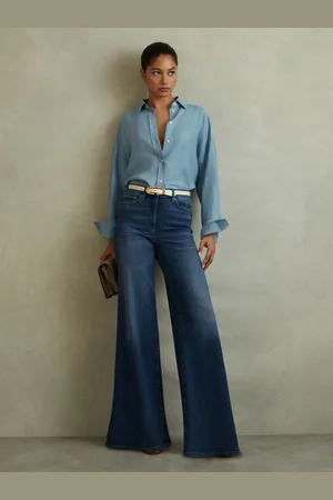 Reiss Ameria Mid Petite Palazzo Jeans, 27
