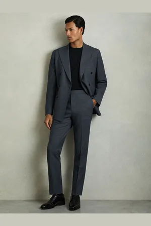 Reiss Slim-fit Sharkskin Suit Trousers Wool-blend, 28