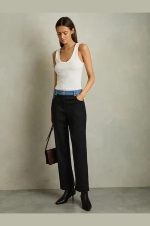 Reiss Colour-block Straight-leg Jeans, 24R
