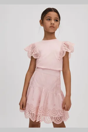 Reiss Sophie Skirt Lyocell Broderie, Size: 10-11yrs