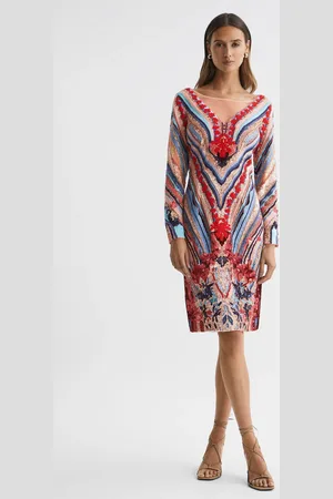 RAISHMA Embellished Textured Mini Dress, , 6