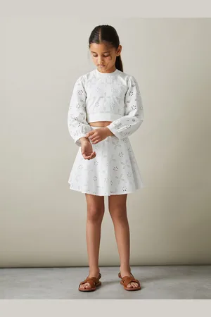 Reiss Nella 4-9 yrs Cotton Broderie Lace Skirt, 4-9Yrs