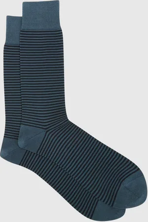 Reiss Mario Airforce Blue & navy Stripe Socks, S & M