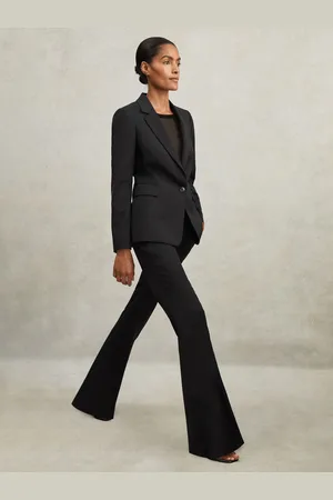 Reiss Wool-blend Tailored Flared Suit Trousers, 4