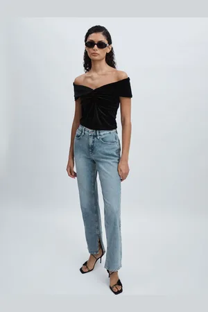 GOOD AMERICAN Velvet Top Top Plain, Size: S