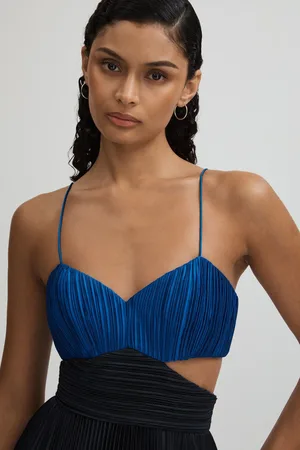 AMUR Pleated Cut-out Maxi Dress, , 6