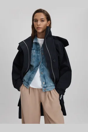 Reiss Peyton Coat Cotton Plain, Size: XS