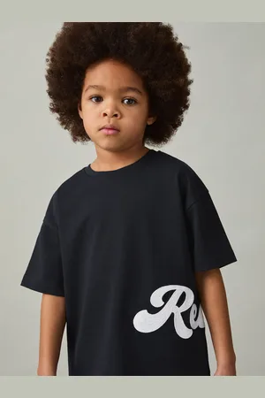 Reiss 9-13 yrs Cotton Script-logo Oversized T-shirt, Q04