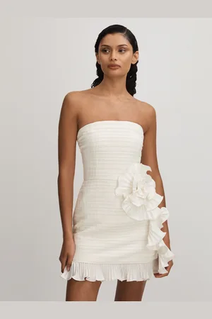 AMUR Strapless Ruffle Mini Dress, , 8