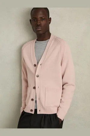 Reiss Wool-blend Ridge-seam Cardigan, M