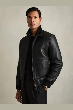 Reiss Curtis Jacket Sheepskin Plain, Size: S