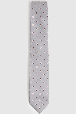 Reiss Silk Polka Dot Print Tie