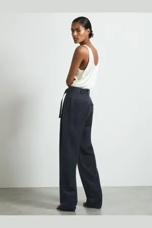ATELIER Cupro Belted Suit Trousers, 6
