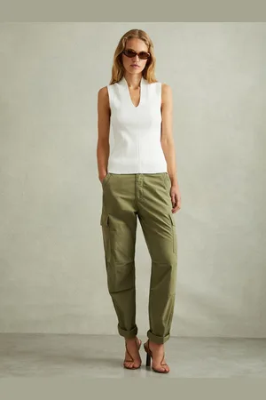 Reiss Tapered Drawstring Cotton Combat Trousers, 6