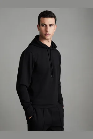 Reiss Interlock Jersey Drawstring Hoodie, XS