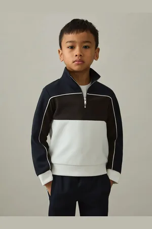 Reiss 3-9 yrs Colour-block Half-zip Sweatshirt, 45Y