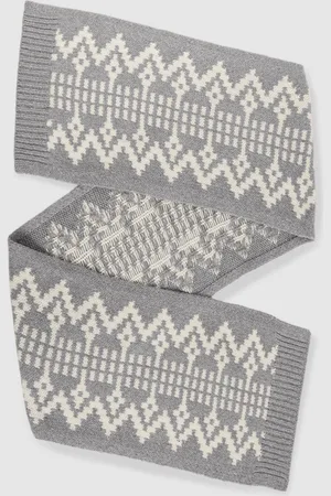 Reiss Grey & white Wool-blend Scarf
