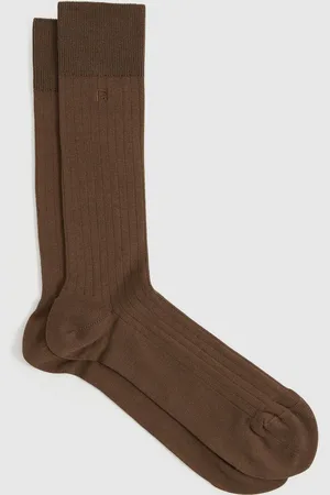Reiss Cotton-blend Logo-embroidered Socks, M & L