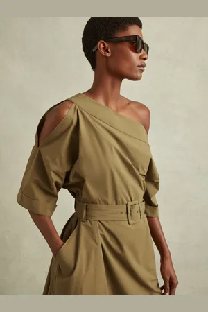 Reiss Off The Shoulder Belted Midi Dress, 4