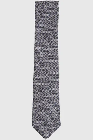 Reiss Silk Geometric-print Tie