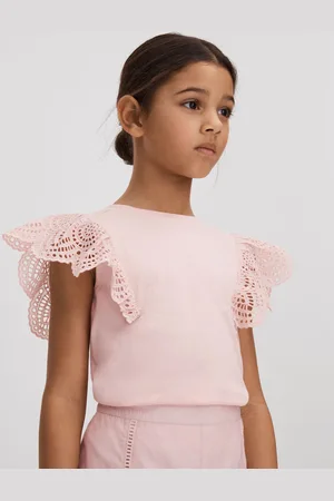Reiss Jasmine Top Cotton Broderie, Size: 12