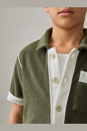 Reiss 9-13 yrs Velour Colour-block Shirt, Q04