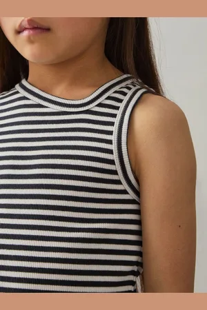 Reiss 9-13 yrs Stretch-cotton Stripe Asymmetric Vest, Q04