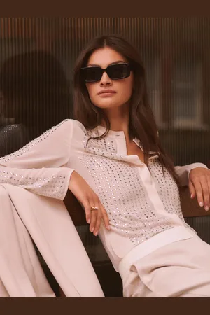 Reiss Robyn Shirt Embellished, Size: 6