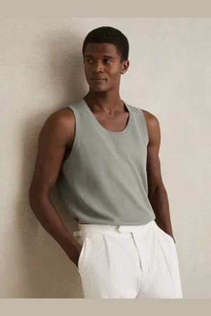 Reiss Textured Crew Neck Ribbed Vest, S