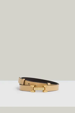 Reiss Leather Square Hinge Belt, S