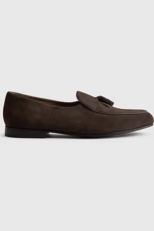 Reiss Suede Slip-on Belgian Loafers, 7
