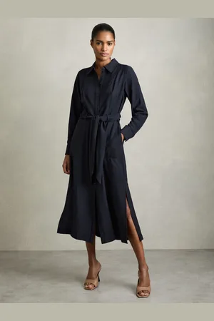 Reiss Long-sleeve Belted Midi Dress, 4