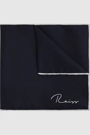 Reiss Plain Silk Pocket Square, 32x32cm