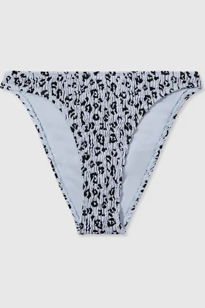GOOD AMERICAN Textured Leopard Bikini Bottoms, 2XS