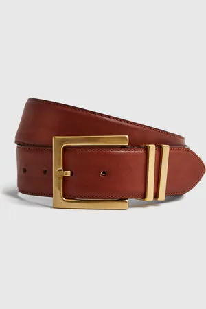 Reiss Brompton Leather Square Buckle Belt, M